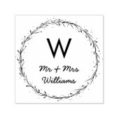 Simple Wreath - Mr. & Mrs. Monogram Permastempel (Design)