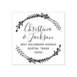 Simple Wreath New Rücksendeadresse Gummistempel