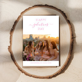 Simple Xoxo Girly Pink Happy Galentines Day Foto Feiertagskarte