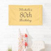 Simple Yellow 80th Birthday Banner (Insitu)