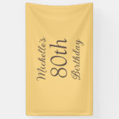 Simple Yellow 80th Birthday Banner (Vertikal)