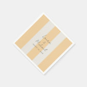 Simple Yellow and Off-White Cabana Stripes Wedding Serviette (Ecke)