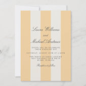 Simple Yellow and White Cabana Stripes Wedding Einladung (Vorderseite)