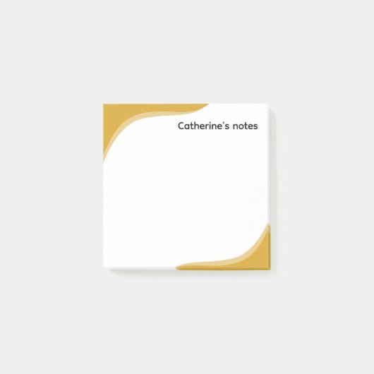 Simple yellow & black waves customizable post-it klebezettel (Vorderseite)