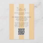 Simple Yellow Cabana Stripes Wedding Details Begleitkarte (Vorderseite)