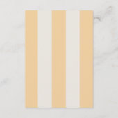 Simple Yellow Cabana Stripes Wedding Details Begleitkarte (Rückseite)