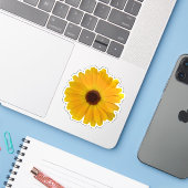 Simple Yellow Daisy Aufkleber (Laptop mit iPhone)
