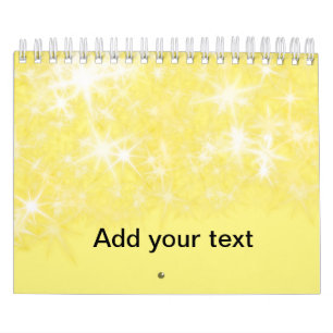Simple yellow glitter sparkle stars add your text kalender
