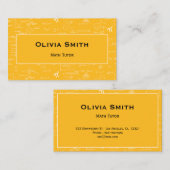 Simple Yellow Math Tutor Teacher Formula Pattern Visitenkarte (Vorne/Hinten)