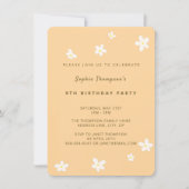 Simple Yellow Niedlich Daisies Girl Birthday Party Einladung (Vorderseite)