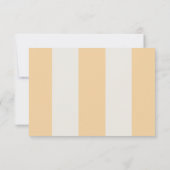Simple Yellow OffWhite Cabana Stripes Wedding RSVP Karte (Rückseite)
