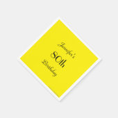 Simple Yellow Paper Napkins, 80th Birthday Party Serviette (Ecke)