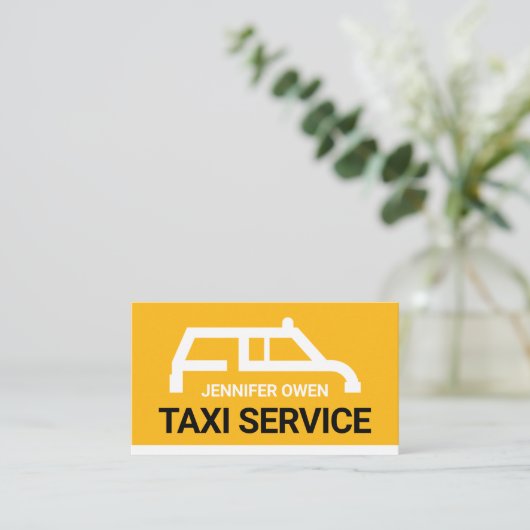 Simple Yellow Taxi Cab Place Your Name Visitenkarte (Stehend Vorderseite)