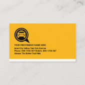 Simple Yellow Taxi Cab Place Your Name Visitenkarte (Rückseite)