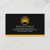 Simple Yellow Taxi Car Your Name Visitenkarte (Rückseite)