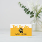 Simple Yellow Taxi Service Layer Visitenkarte (Stehend Vorderseite)