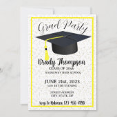 Simple Yellow Two Foto Graduation Party Einladung (Vorderseite)