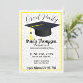 Simple Yellow Two Foto Graduation Party Einladung (Stehend Vorderseite)