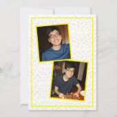 Simple Yellow Two Foto Graduation Party Einladung (Rückseite)