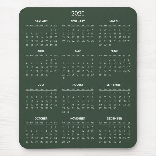 Simple Yet Elegant 2026 Calendar | Mousepad (Vorne)