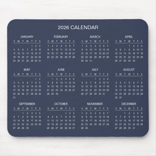 Simple Yet Elegant 2026 Calendar | Mousepad (Vorne)