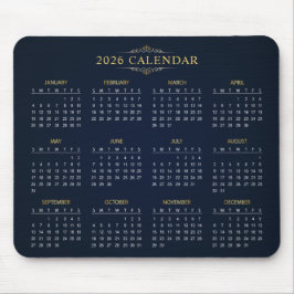 Simple Yet Elegant 2026 Calendar | Mousepad