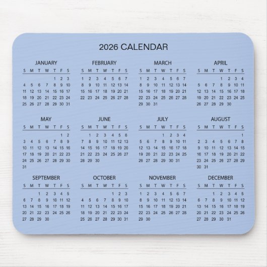 Simple Yet Elegant 2026 Calendar | Mousepad (Vorne)