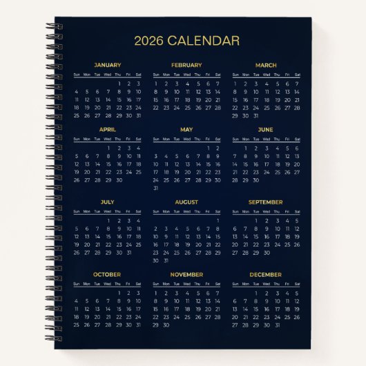 Simple Yet Elegant 2026 Calendar | Notizblock (Vorderseite)