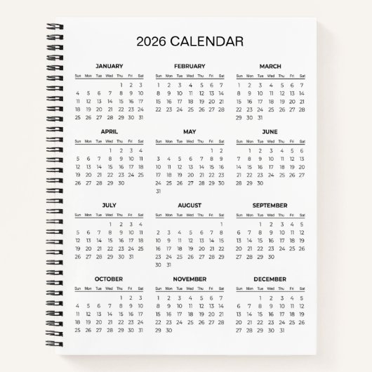 Simple Yet Elegant 2026 Calendar |  Notizblock (Vorderseite)