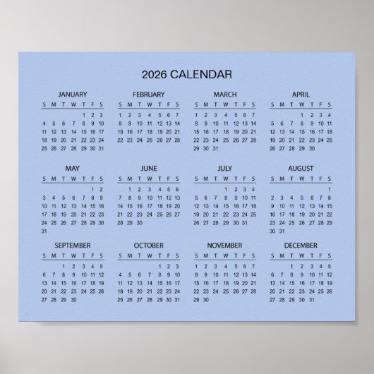 Simple Yet Elegant 2026 Calendar | Poster (Vorne)