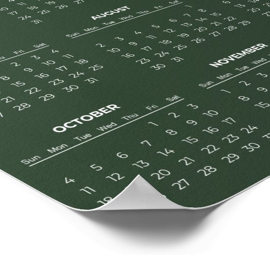 Simple Yet Elegant 2026 Calendar |  Poster (Ecke)