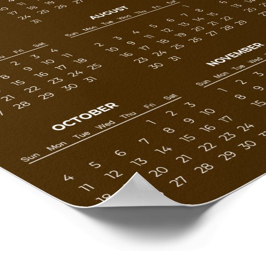 Simple Yet Elegant 2026 Calendar |  Poster (Ecke)