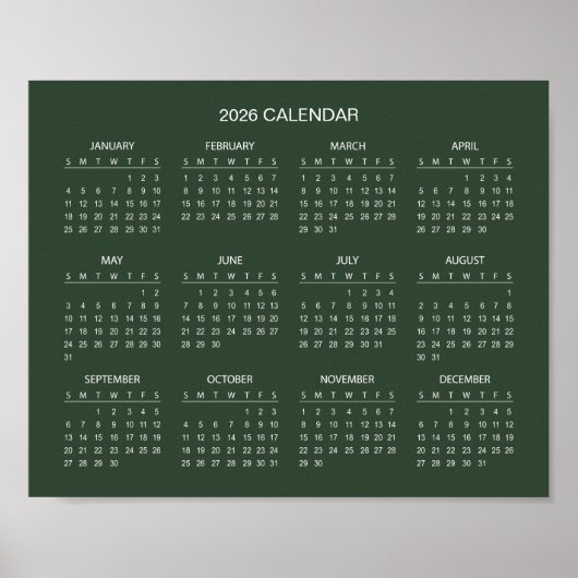Simple Yet Elegant 2026 Calendar | Poster (Vorne)