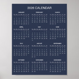 Simple Yet Elegant 2026 Calendar |  Poster