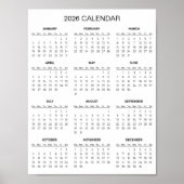 Simple Yet Elegant 2026 Calendar |  Poster (Vorne)