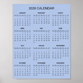 Simple Yet Elegant 2026 Calendar |  Poster