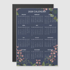 Simple Yet Elegant Floral 2026 Calendar | Magnet