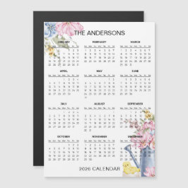 Simple Yet Elegant Floral 2026 Calendar | Magnet