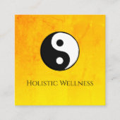 Simple Yin Yang Gold Holistic Healer QR-Code Quadratische Visitenkarte (Vorderseite)