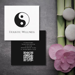 Simple Yin Yang Symbol Holistischer Heiler QR-Code Quadratische Visitenkarte