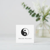 Simple Yin Yang Symbol Holistischer Heiler QR-Code Quadratische Visitenkarte (Stehend Vorderseite)