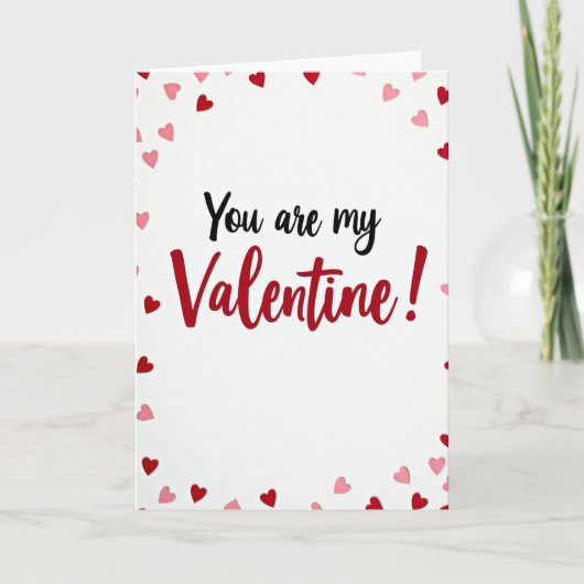Simple You Are My Valentine Card Karte (Vorderseite)