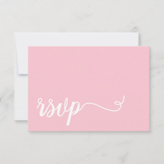 Simpleb Pink und Weiß Kalligrafie UAWG Wedding RSVP Karte (Vorderseite)