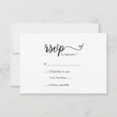 Simpleb Pink und Weiß Kalligrafie UAWG Wedding RSVP Karte (Rückseite)