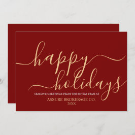 SimpleScript Happy Holidays Business Corporate Red Feiertagskarte