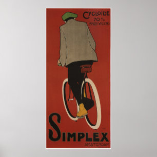 Simplex Bicycles Amsterdam vintage bicycle poster
