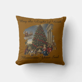 Simplex Knit Nativity Christmas Throw Pillow Kissen