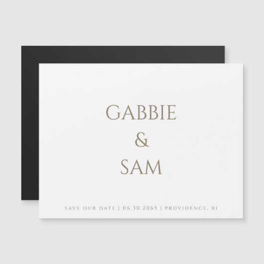 Simplicity Wedding Save our Date Magneteinladung (Vorne/Hinten)
