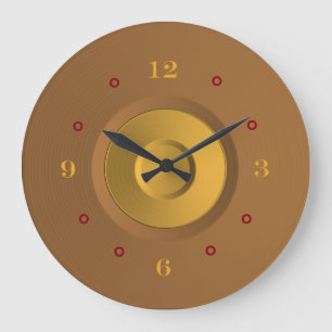 Simplische Gold- und Tan> Wall-Uhr Große Wanduhr