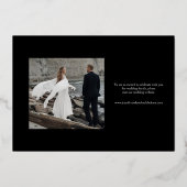 Simplisches weißes Foto Save the Date Folieneinladung (Rückseite)